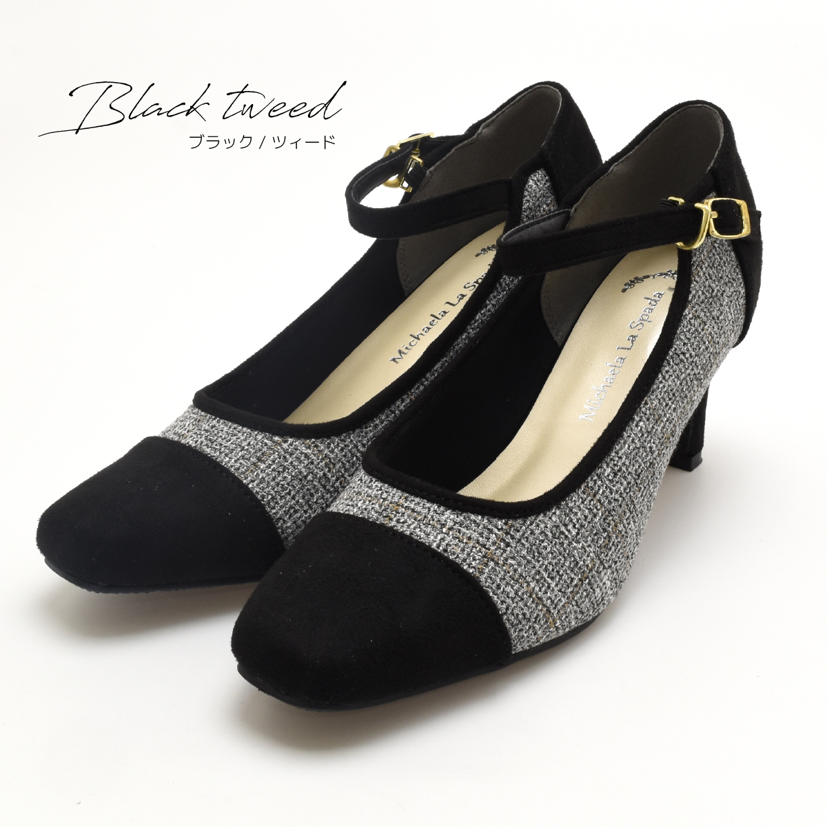 ストラップ パンプス シンプル スクエアトゥ バイカラー フォーマル カジュアル アンクルベルト 冠婚葬祭 レディース ハイヒール おしゃれ 靴 #7627 |  | 02