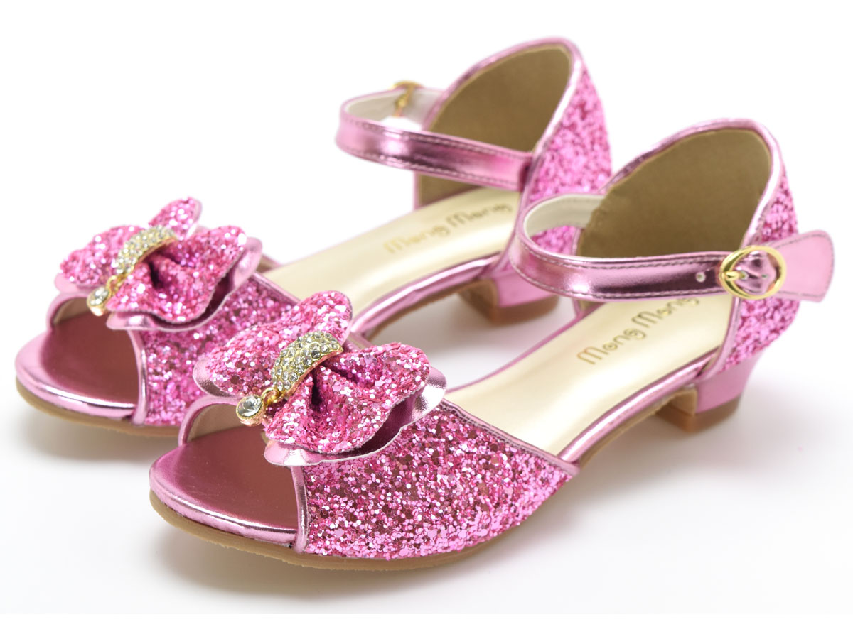 キッズ フォーマル 子供 靴 女の子 キラキラ ピアノ 発表会 ドレス シューズ ジュニア ストラップ リボン プリンセ ピンク #5130 |  | 03