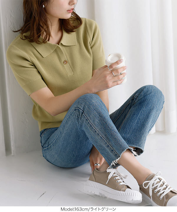 【新品】レザレクション　レディース　ポロシャツ　ミント　Sサイズ KOBE LETTUCE ニット トップス レディース 春 夏 半袖