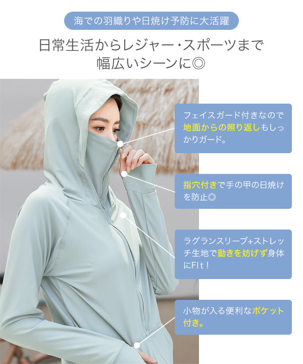 KOBE LETTUCE パーカー ラッシュガード 水着 UVカット 紫外線 UV