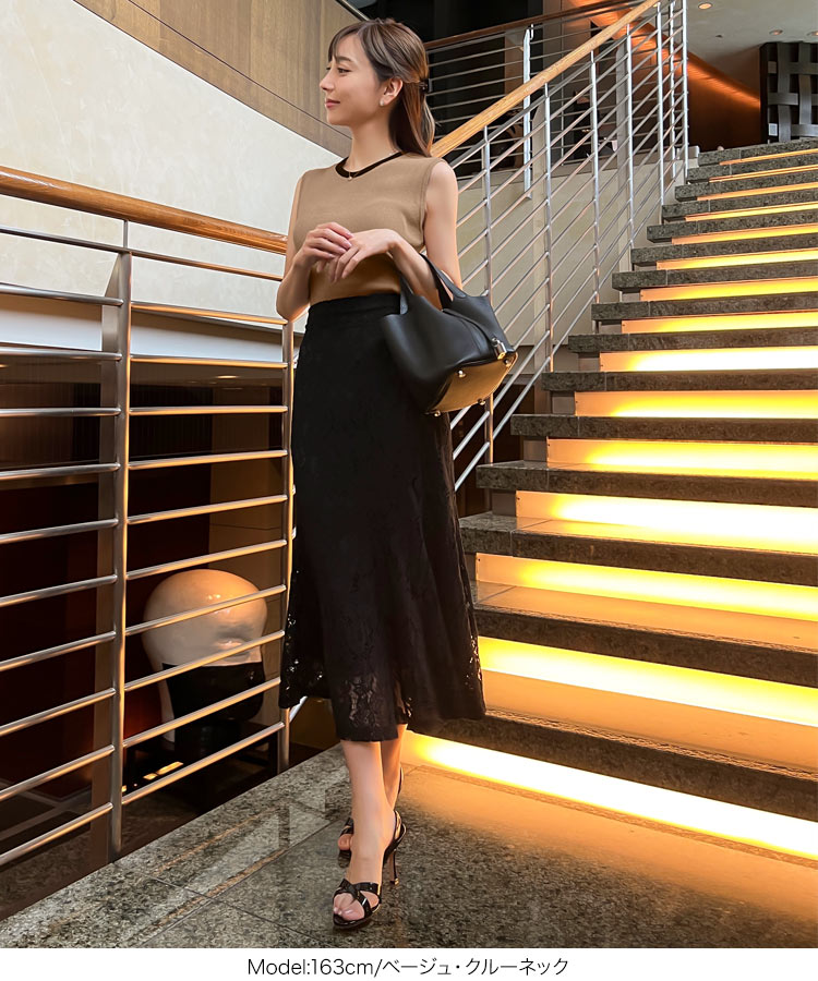 30代 岡部あゆみさんコラボ 選べる2タイプUVカットコットンレーヨンノースリーブニットトップス レディース 20代 C6757