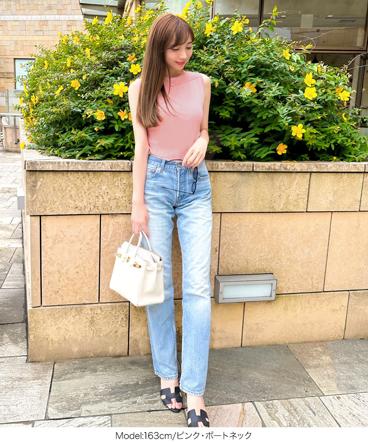 30代 岡部あゆみさんコラボ 選べる2タイプUVカットコットンレーヨンノースリーブニットトップス レディース 20代 C6757