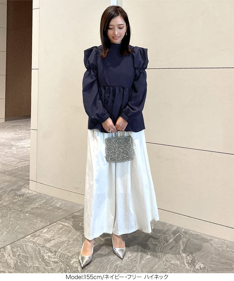 上品 kazuhaさんコラボ 選べる2タイプペプラムブラウス レディース 20代 30代 40代 かずは きれいめ オフィス C6785