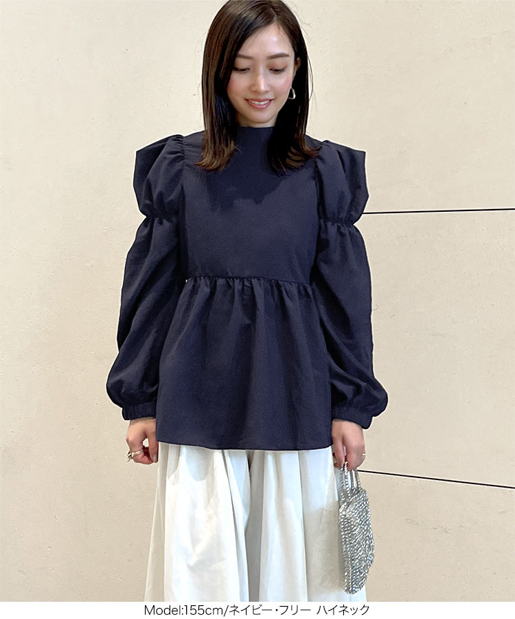 上品 kazuhaさんコラボ 選べる2タイプペプラムブラウス レディース 20代 30代 40代 かずは きれいめ オフィス C6785