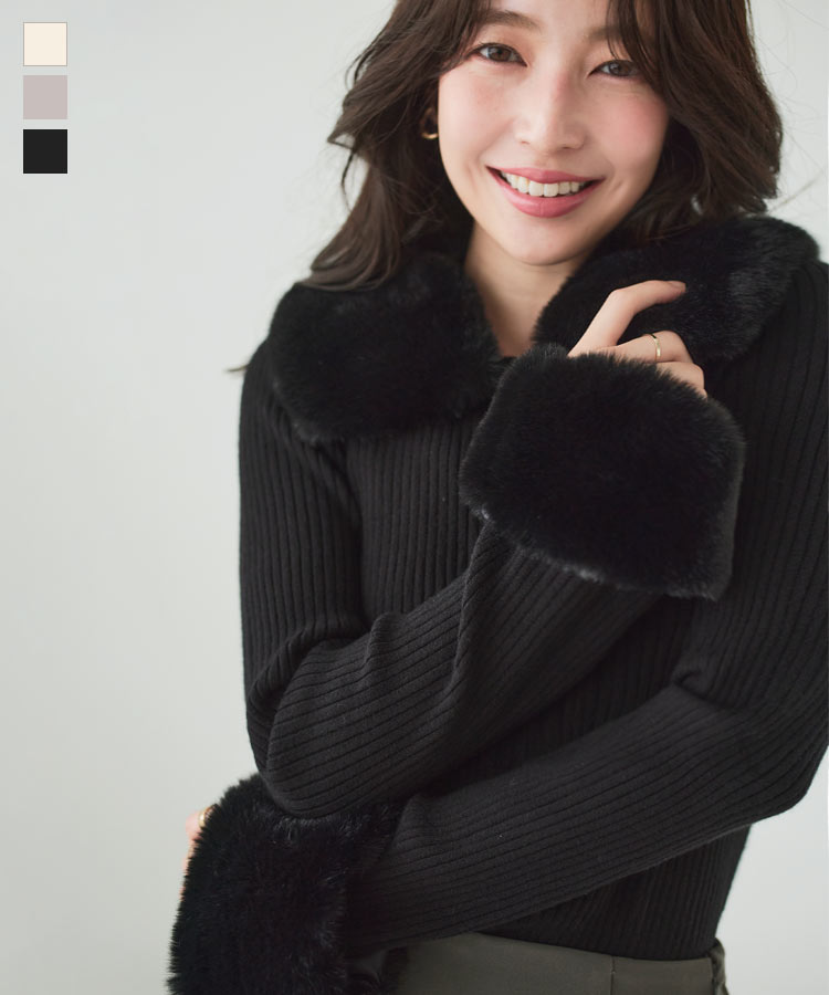 KOBE LETTUCE（神戸レタス） ニットトップス レディース 長袖 ファー
