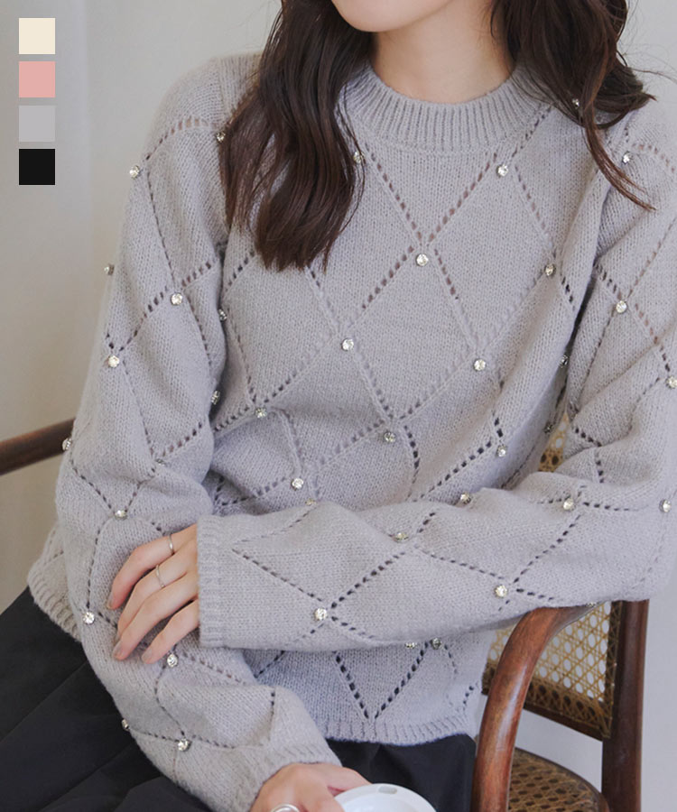 デサント ジップアップセーター アイボリー/グレー デサントジップ