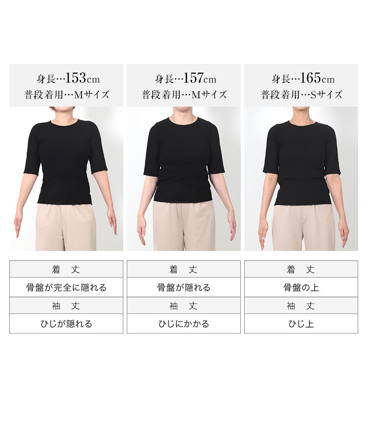 低身長 田中亜希子さんコラボ クルーネックシアーリブニットトップス レディース 20代 30代 40代 C7339