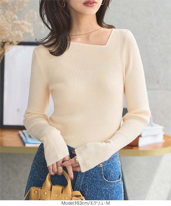 KOBE LETTUCE（神戸レタス） トップス レディース リブ ニット 長袖 40