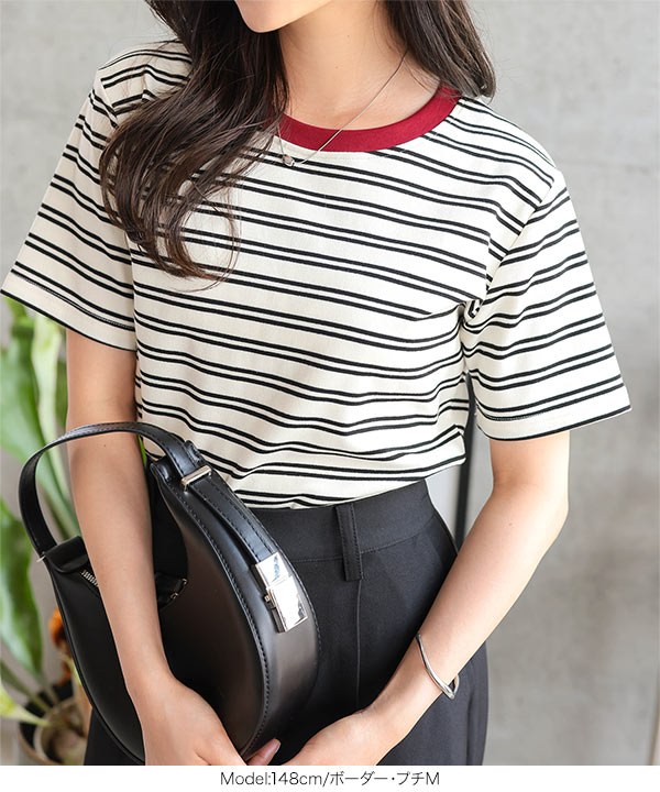 tシャツ コットンTニット「低身長・小柄女性」 レディース ライトスウェットタックデザインT【低身長・小柄女性】（Tシャツ