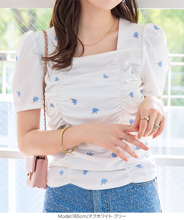 レディース 売れ筋商品|||トップス カットソー ピンク 青 ブルー レース 花柄 7分袖 フレアスリーブ Aライン 綿 大人可愛い 大人 可愛い 30代 40代 50代 60代 サワアラモード hnw4761078_14.jpg