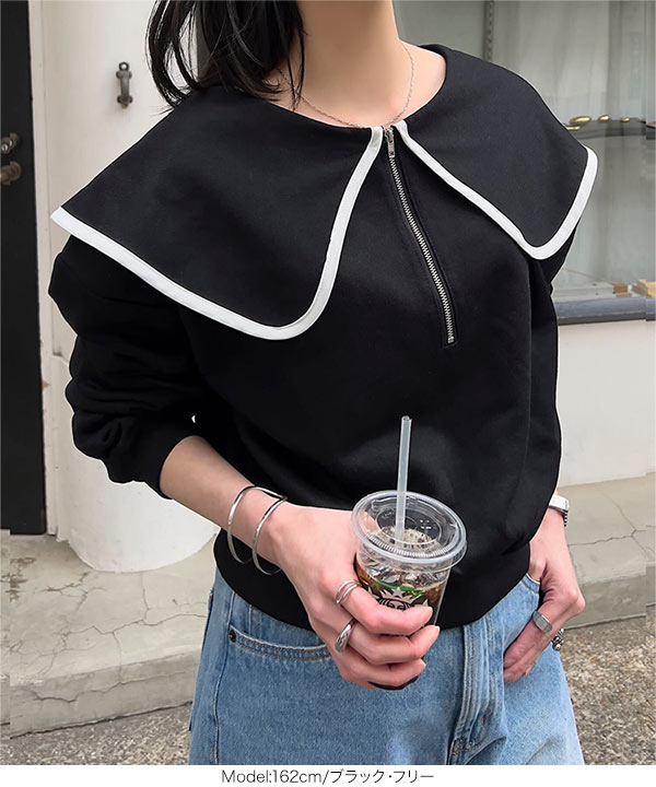 THE TOE セーラートップス　ブラックS THE TOE セーラートップス ブラックS