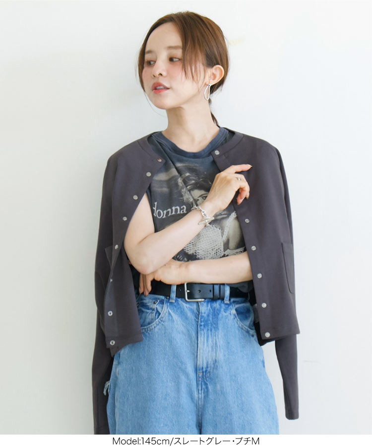 あきこ 田中亜希子さんコラボ 選べるサイズ多ボタンジャージーカーディガン レディース 20代 30代 40代 C7505
