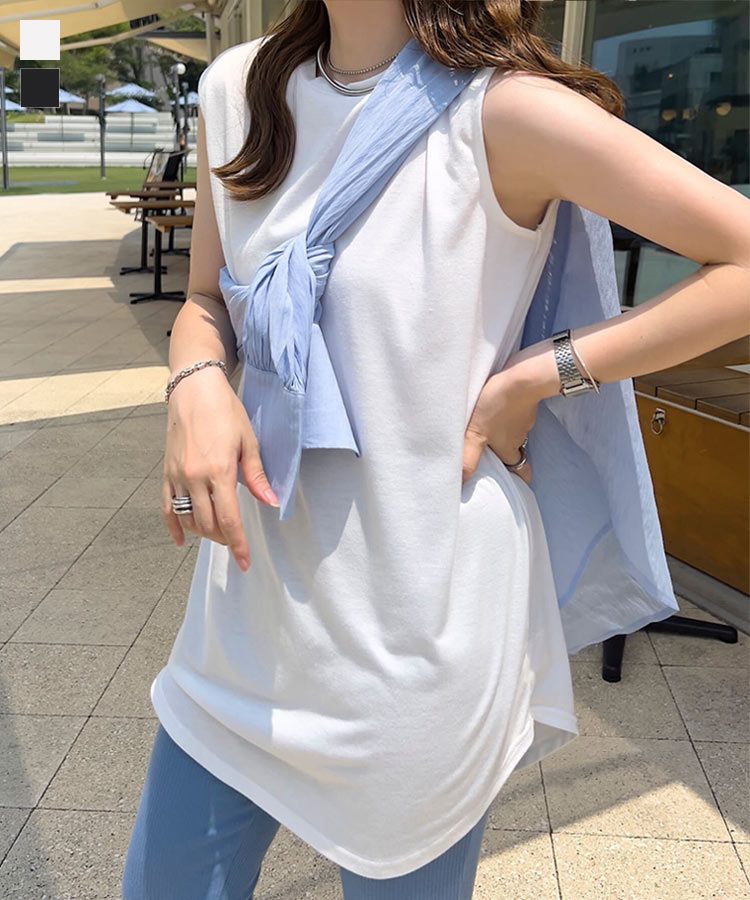 ノースリーブ ラウンドカットインナータンクトップス レディース 20代 30代 40代 トップス インナー タンク C7582