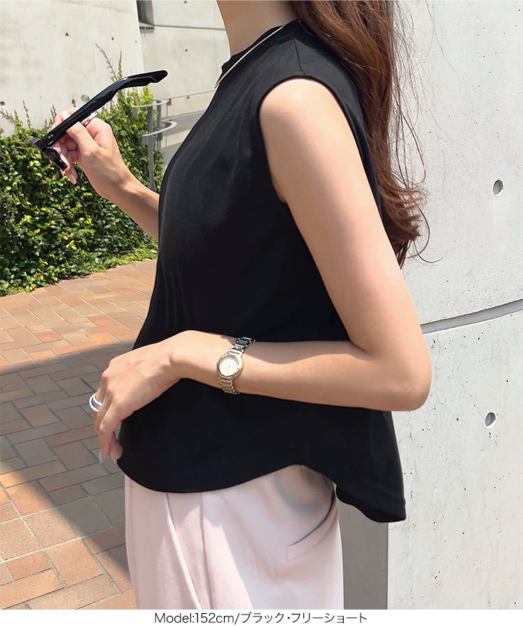 ノースリーブ ラウンドカットインナータンクトップス レディース 20代 30代 40代 トップス インナー タンク C7582