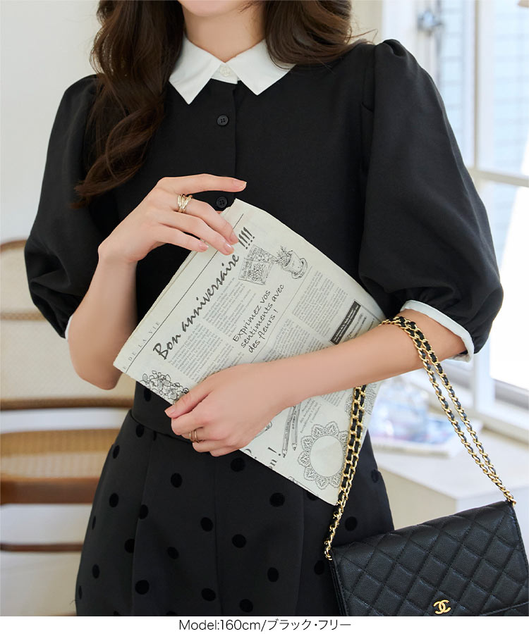 クレリック クレリックバルーンスリーブブラウス レディース 20代 30代 40代 ブラウス シャツ トップス C7631