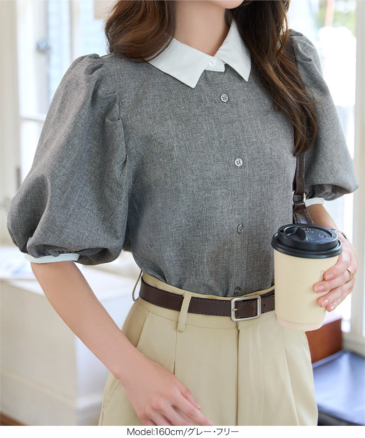 クレリック クレリックバルーンスリーブブラウス レディース 20代 30代 40代 ブラウス シャツ トップス C7631