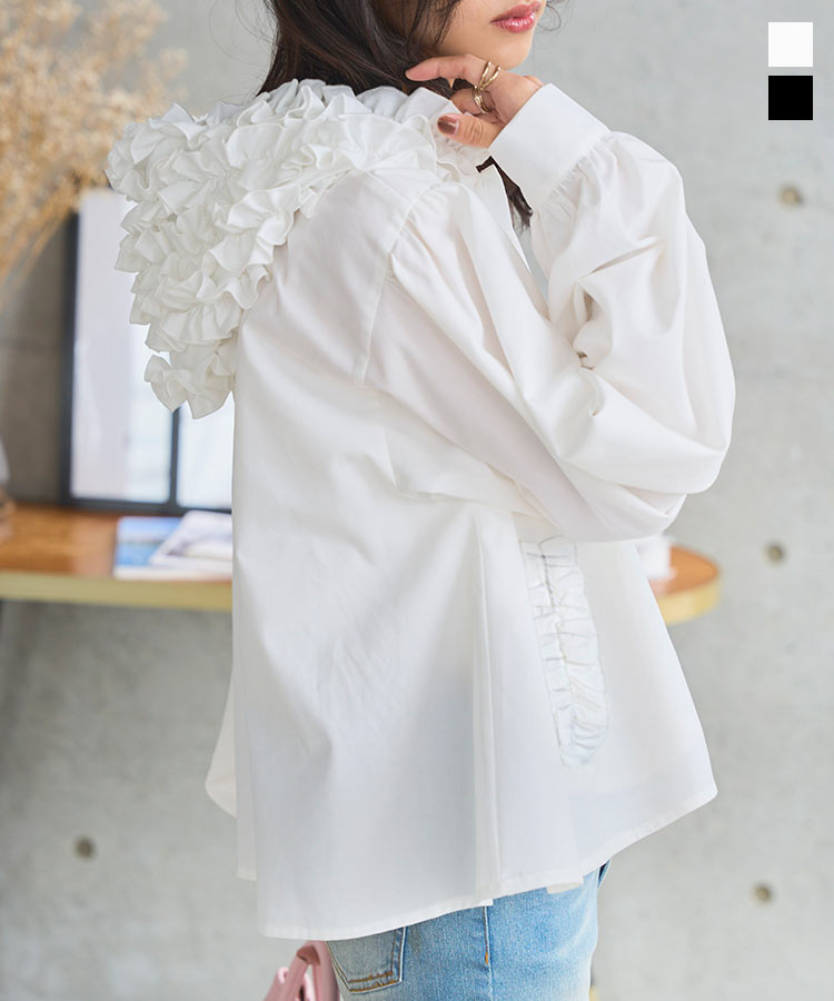 ノコチャン様 C7645 2点コーデ KOBE LETTUCE（神戸レタス） シャツ ブラウス レディース フリル