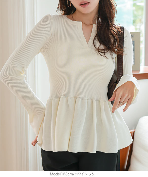 KOBE LETTUCE（神戸レタス） ニット レディース ペプラムニット