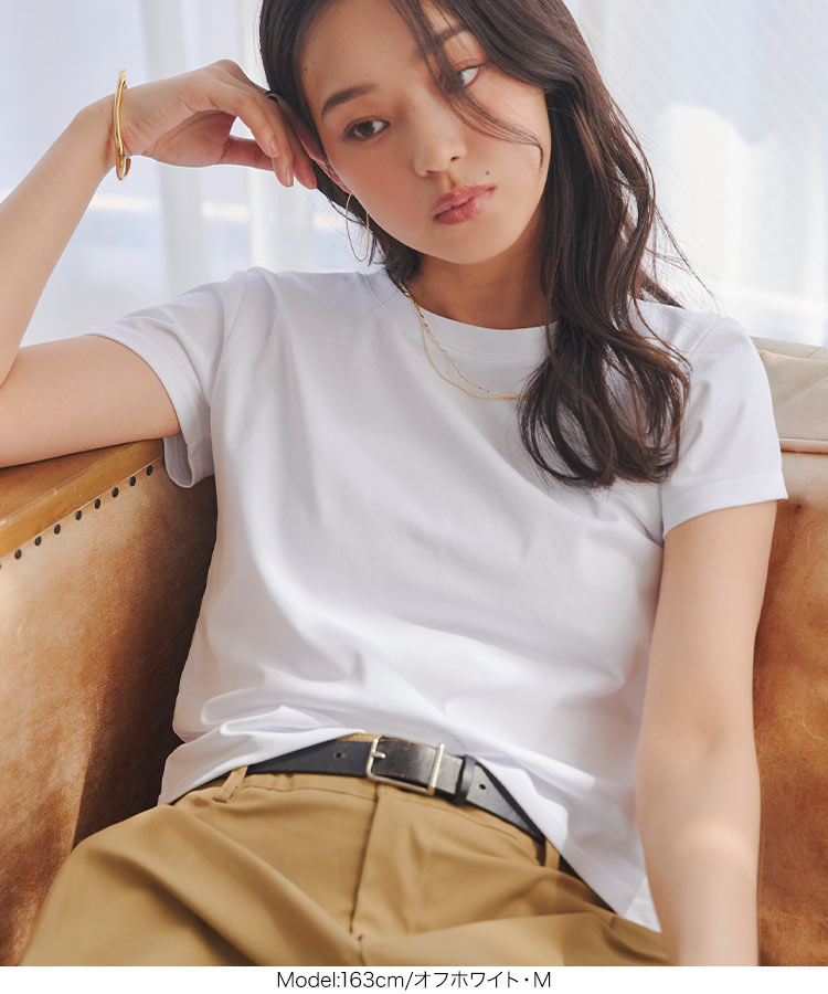 接触冷感 接触冷感 MLXLミニTシャツ レディース ミニT ベーシック Tシャツ コンパクト 短丈 半袖 丸首 C7912
