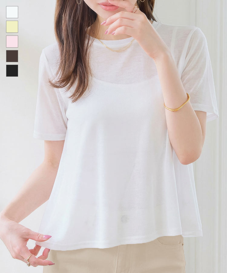 KOBE LETTUCE（神戸レタス） Tシャツ レディース 半袖 シアー 40代 50