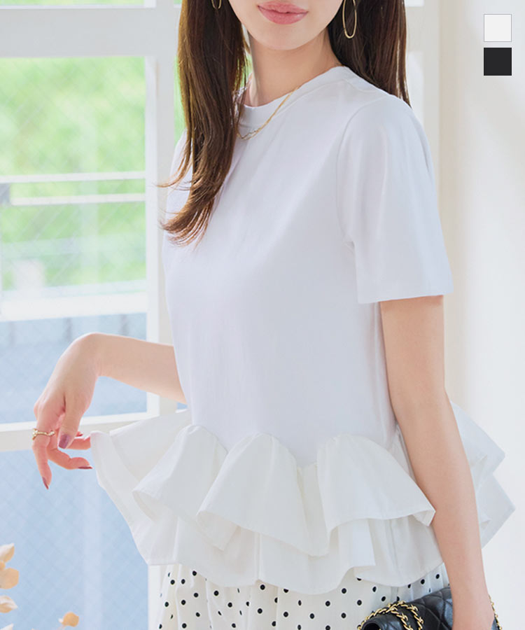 KOBE LETTUCE（神戸レタス） Tシャツ レディース 半袖 40代 ペプラム