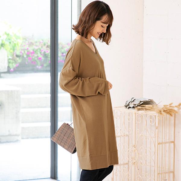 ワンピース ニットワンピース ニットソー チュニック ドルマン コクーン 体型カバー 秋冬 E1411 神戸レタスkobelettuce 通販 Paypayモール