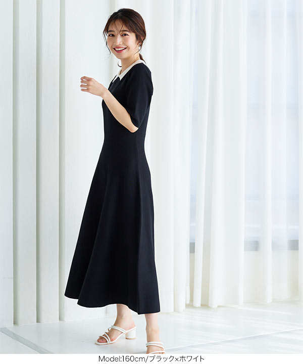 レフレム 長袖ワンピース ロングスリーブプリーツサテンワンピース [E2564] - レディース