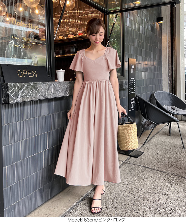 オフショル 岡部あゆみさんコラボ マルチwayカシュクールワンピース リゾート リネンライク オフショルダー E3304