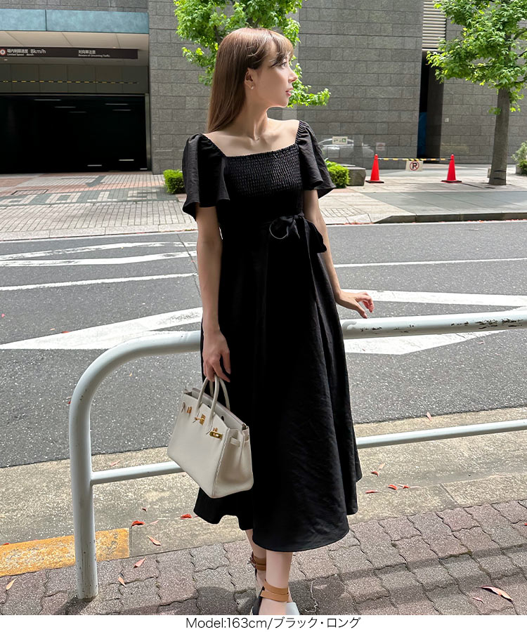 オフショル 岡部あゆみさんコラボ マルチwayカシュクールワンピース リゾート リネンライク オフショルダー E3304