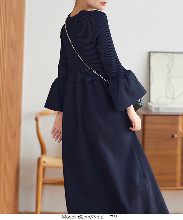 【美品】バーガンディ フレアスリーブ タイトワンピース 楽天市場】≪ 特別セール ≫ フレアスリーブニットワンピース [E3400