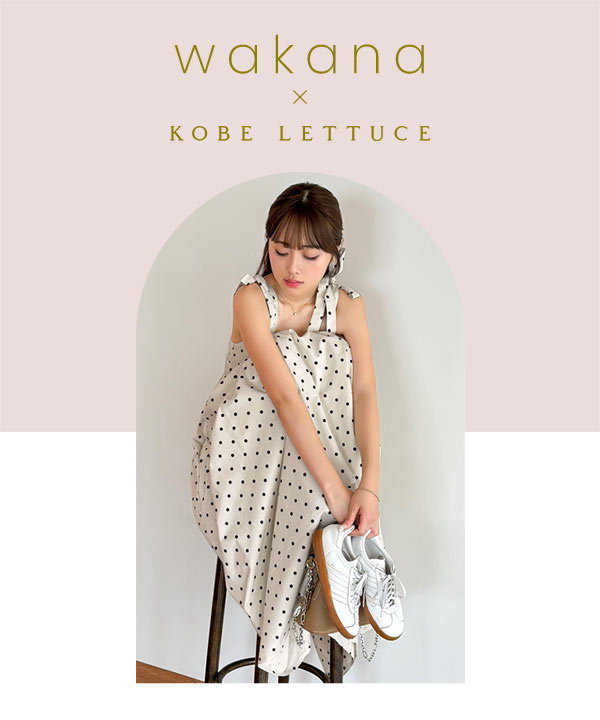 KOBE LETTUCE わかなさんコラボ キャミワンピ ワンピース リボン KOBE LETTUCE わかなさんコラボ キャミワンピ ワンピース リボン