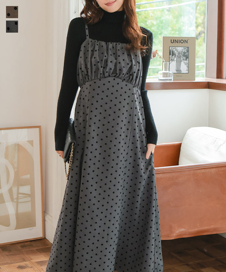 KOBE LETTUCE（神戸レタス） ワンピース 秋冬 レディース 40代 ドット