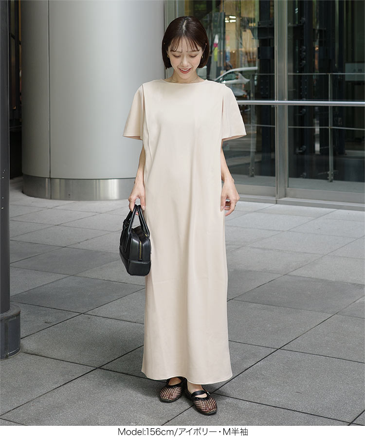 レディース mayuさんコラボ タックノースリーブワンピース まゆ マユ マタニティ 授乳 E3551