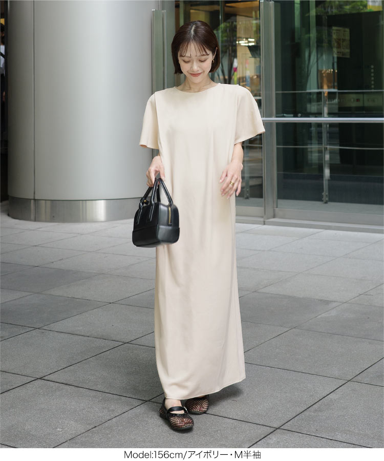 レディース mayuさんコラボ タックノースリーブワンピース まゆ マユ マタニティ 授乳 E3551