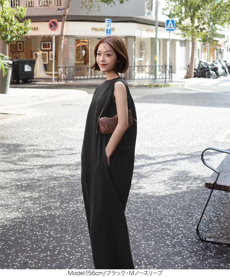 レディース mayuさんコラボ タックノースリーブワンピース まゆ マユ マタニティ 授乳 E3551