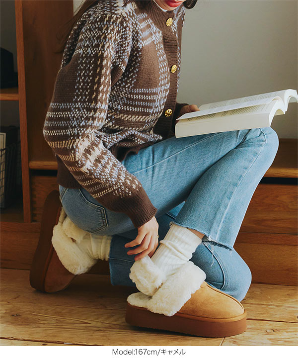 KOBE LETTUCE（神戸レタス） ムートン ボア サンダル レディース 秋 冬