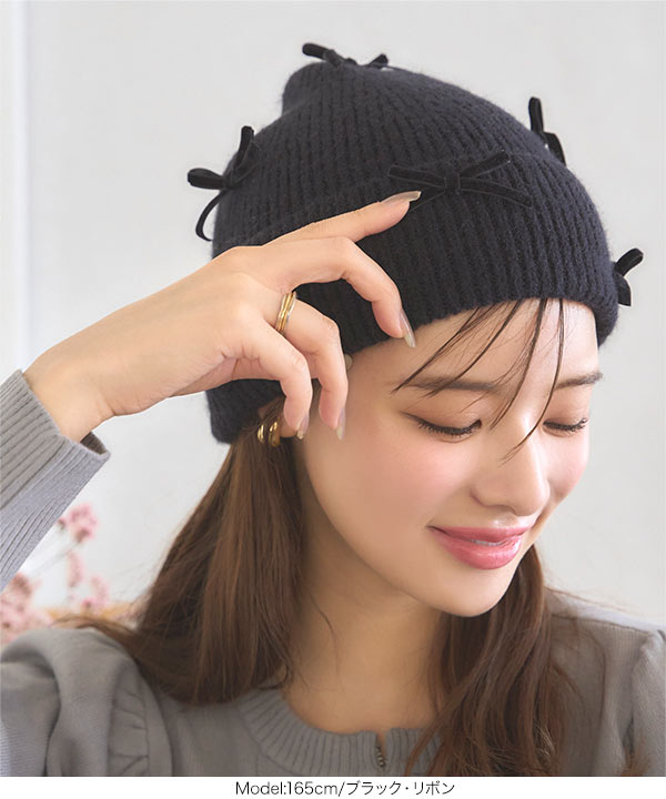 ミニリボンビーニー - YONOSE | 60% - アジアファッション通販