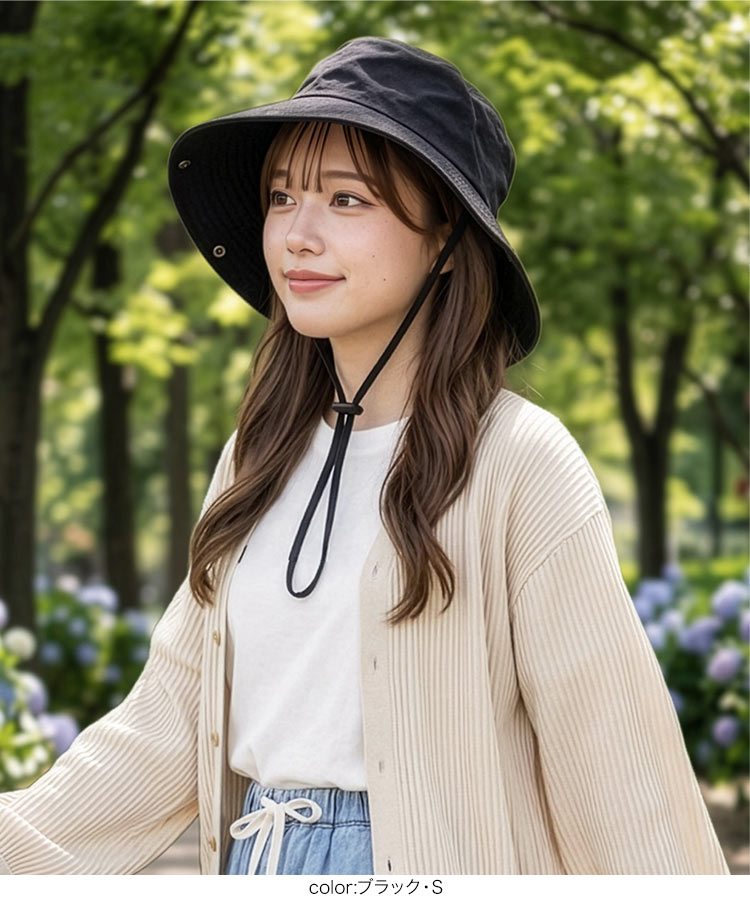 バケットハット 撥水・UVカット雨除けレインハット レディース 20代 30代 40代 帽子 ハット バケハ J1220