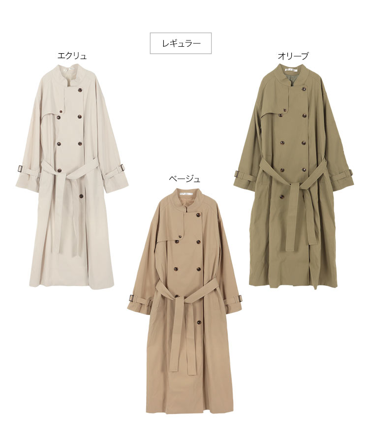 トレンチコート 選べる2丈ショート丈orレギュラートレンチコート レディース アウター 羽織り 長袖 K1300