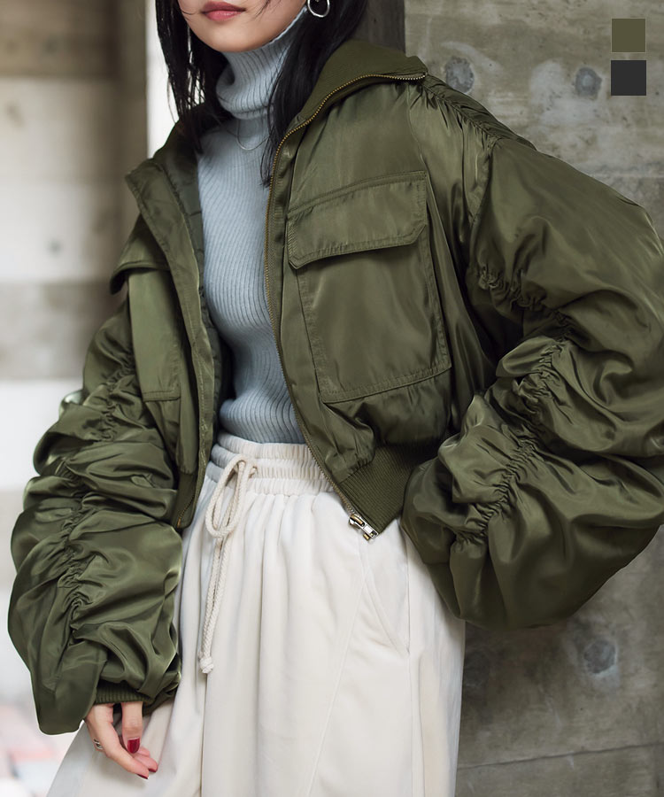 11T332☆ CLANE バックシャーリングブルゾン ma-1 アウター 秋冬 KOBE LETTUCE ブルゾン レディース アウター 中綿 シャーリング