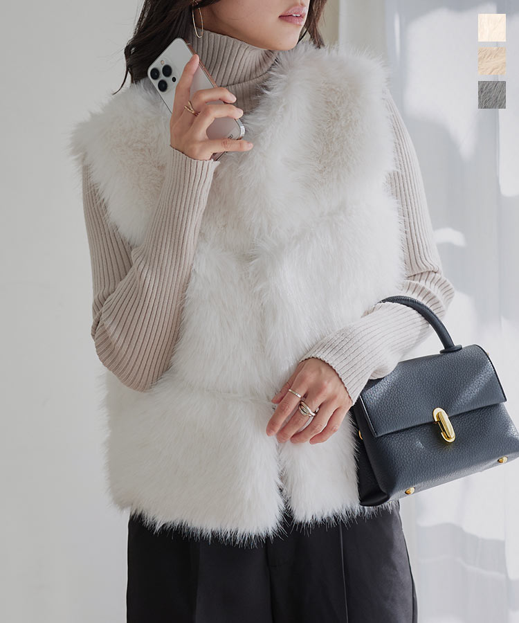 ファーベスト AZUL BY MOUSSY | ミンクライクファーベスト (ベスト ) |SHEL'TTER