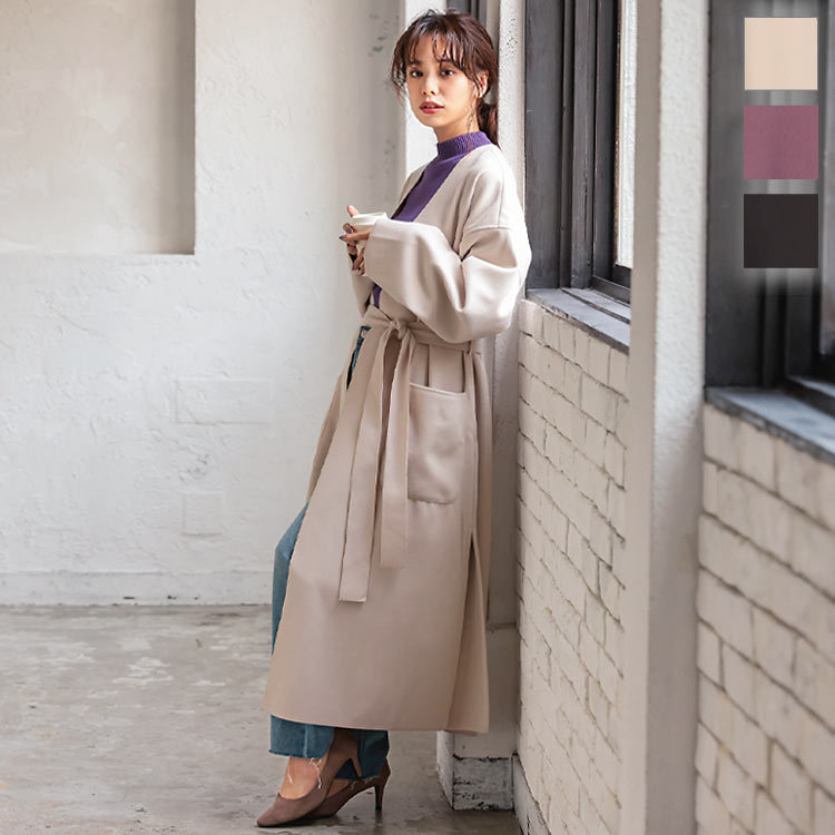 イタリア製　VIVETTA オシャレなコート KOBE LETTUCE（神戸レタス） コート レディース ロング 秋冬 ノー