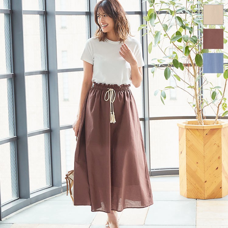 KOBE LETTUCE スカート リネンタッチ ロングスカート 夏