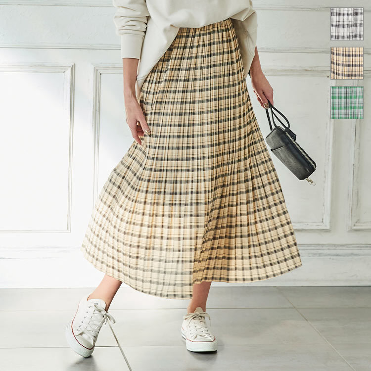 白黒プリント 柄　プリーツスカート セール】 チューリッププリントプリーツ スカート （ロング・マキシ丈