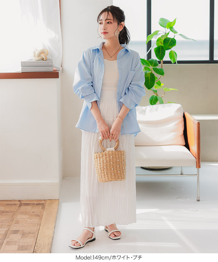 スカート Petitle プチレ ワッシャープリーツロングスカート レディース 20代 30代 40代 低身長サイズ ボトム M4167