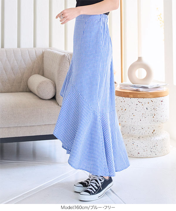 ZIMMERMANN ニット マキシスカート フリル付き【関税なし】 KOBE LETTUCE スカート ロング フリルチェックスカート 50代 40