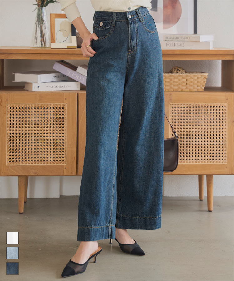leur logette ワイドバギーデニムパンツ　デニム KOBE LETTUCE（神戸レタス） デニムパンツ レディース バギーデニム
