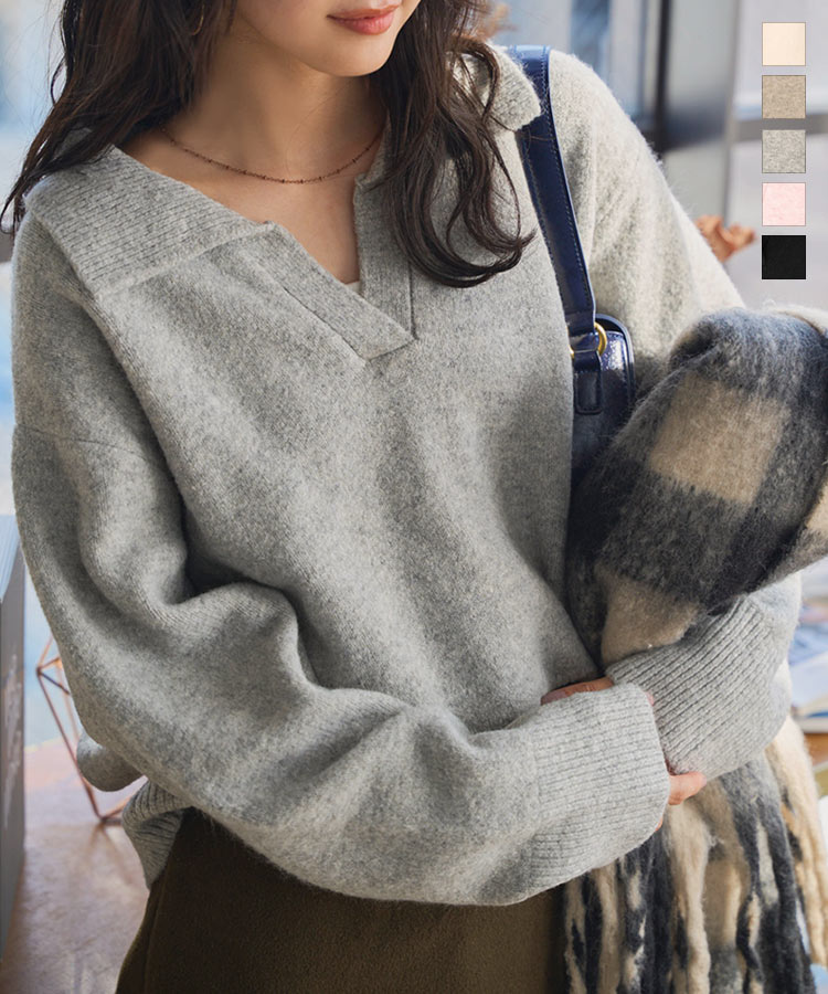 トップス kanappe KOBE LETTUCE（神戸レタス） ニット レディース 長袖 秋 冬 スキッパー