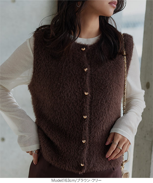 【秋冬に便利】estroso ニットベスト レディース KOBE LETTUCE（神戸レタス） ベスト ニット ニットベスト レディース