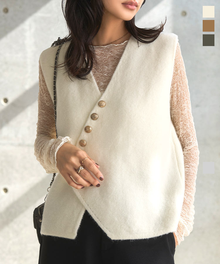 KOBE LETTUCE（神戸レタス） ニットベスト レディース コーデ 40代